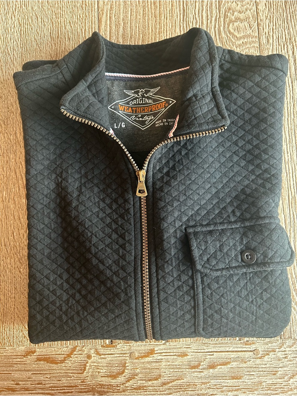 Original Weatherproof Vintage Black Quilted Full-Zip Jacket